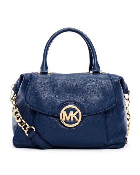 michael kors fulton purse blue|Michael Kors blue denim purse.